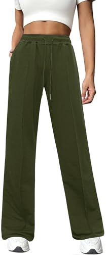 Totatuit Pantalon Jogging en Coton de Sport Couleur Unie avec Jambe Droite | Tenue Décontractée, Tenue Quotidienne, Facile à Associer, Style Polyvalent