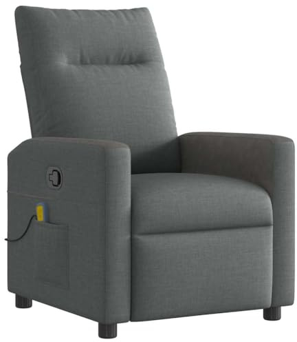 vidaXL Massage Relaxsessel Dunkelgrau 69 x 86 x 100 cm Stoff, Stilvoller Massagesessel, rechteckiger Liegesessel, modernes, bequemes Möbel für das Wohnzimmer, ergonomischer Sitz