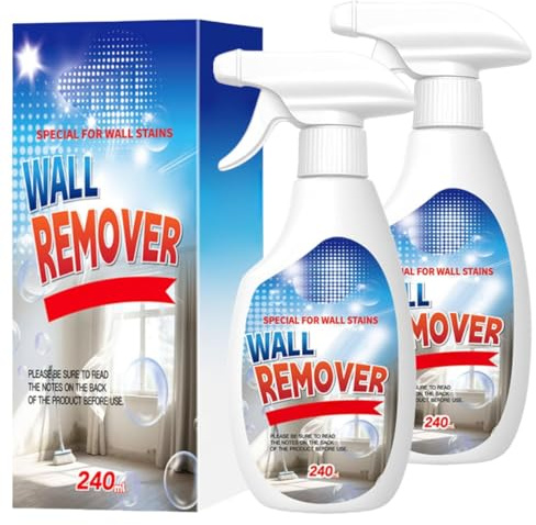 Spray smacchiatore ad alta efficacia, efficace contro le macchie ostinate sui muri, adatto per legno, piastrelle, tessuti, bagni e cucine.