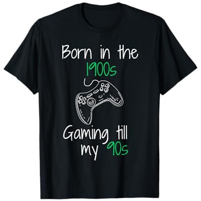Funny Born 1990s Old Gamer Dad Retro 80s 90s Gaming Design T-Shirt