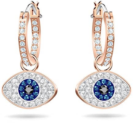 Swarovski Symbolica Ohrringe, Böser Blick, Blau, Roségold-Legierungsschicht