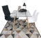 Homely - Mesa de Escritorio Cairo Antique | Mesa de Diseño Nórdico | Mesa de Cristal | Mesa de Comedor, Salón, Despacho | Patas de Metal Acabado Madera | Color Roble | de 120x79,5 cm