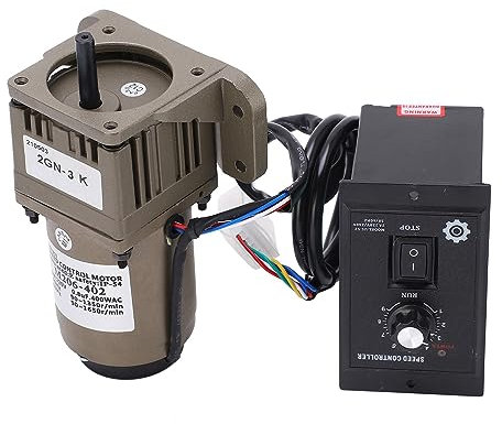 Getriebemotor, AC 220 V, einphasiger Asynchron-Getriebemotor, einstellbarer Drehzahlminderungsmotor, 6 W (20 K)