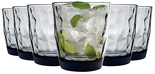 Bormioli Rocco Pack of 24 Diamond Double Old Fashioned Tumbler Glasses Set - 390ml