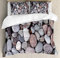 ABAKUHAUS Rock Bettbezugs Set Für Doppelbetten, Sea Elements Stapel der Steine, Weicher Microfaserstoff Allegigeignet kein Verblassen, 230 x 220 cm, Grau Mehrfarbig