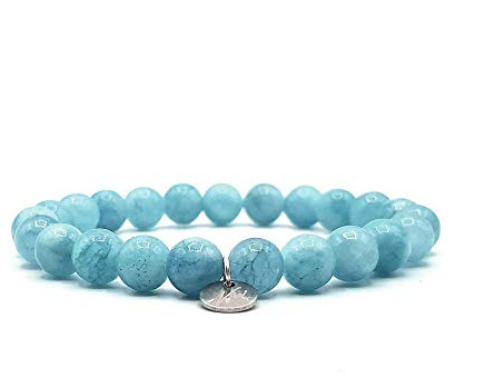 KARDINAL WEIST Aquamarin Armband, Edelstein Perlen, Kraftstein Schmuck für Damen und Herren, Chakra - Glücksbringer - Freundschaft