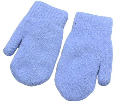 Insun Unisex Winterhandschuhe Strickhandschuhe Verdickte Warme Fausthandschuhe Blau Large
