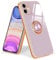 Urarssa for iPhone 11 Phone Case Magnetic Ring Holder 360 Degree with Rotation Finger Car Holder Shockproof Case Cover for iPhone 11-Light Purple