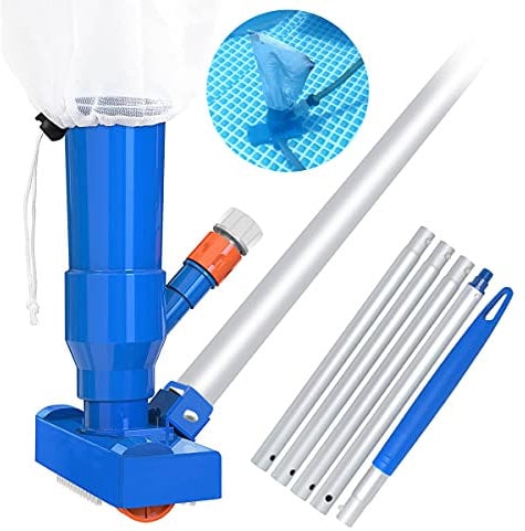 Ledeak Pool Reinigungsset, Mini Pool Sauger Tragbares Staubsauger Pool Bodensauger mit 5-teiliger Stange Poolreinigung Bodensauger Pool Staubsauger Set für Schwimmbecken Spa Teich Whirlpool