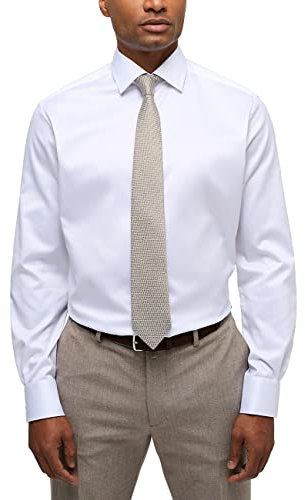 ETERNA Men's Long Sleeve Modern FIT Gentle Shirt Twill White UNI, 18