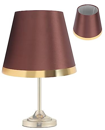 Stoff Lampenschirm, E27 Tischlampenschirme Trommel Lampenschirme, Hängelampe Stehlampe Lampenschirm Wandleuchte Lampenschirm, 6,3x10x7,8 Zoll(Braun)