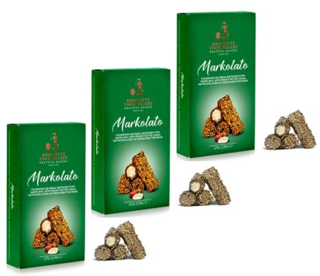 Tsoungari® | Cialda Ripiena Crema Arachidi Ricoperta Cioccolato | Cannoli Dolci Arachidi & Cioccolato - 3 x 170 Gr | 3 Scatole Biscotti Regalo