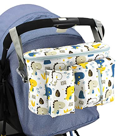 Kinderwagen Organizer,Wasserdicht Universal Buggy Kinderwagentasche Baby Zubehör Isolierten Getränkehalter Aufbewahrungstasche mit Verstellbaren Schultergurten und Stauraum für Handys Spielzeug Windel