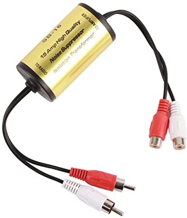 Audio Radio Noise Filter, 15A Noise Suppressor Stereo Noise Reducer Anti Interference Audio Amplifier Filter Ground Loop Noise Isolator for Car Audio System