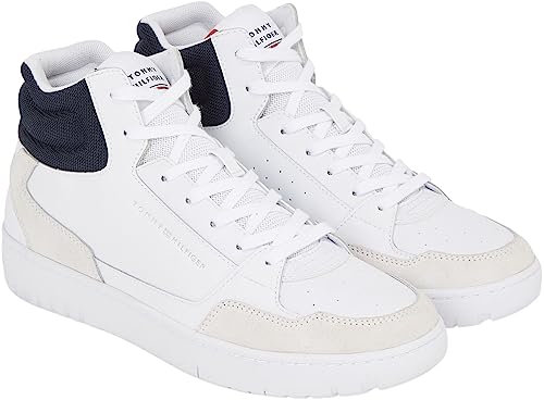 Tommy Hilfiger Herren Cupsole Sneaker Basket Core Midcut Schuhe, Mehrfarbig (Rwb), 44