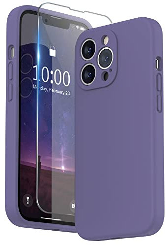 SURPHY Liquid Silicone Case for iPhone 13 Pro Case, Individual Protection for Each Lens Shockproof Rubber Full Body Thickened Design for iPhone 13 Pro 6.1 inch 2021 (Iris Purple)