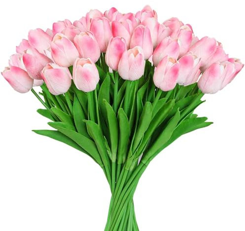 10 Stück Künstliche Tulpen, Künstliche Blumen Gefälschte Blume Realistischem Touch Tulpen Blumen Blumendekoration Tulpen Blumensträuße für Hochzeitsstrauß Valentinstag Geburtstag Muttertag Home Deko