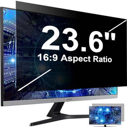 Mamol 23.6 Pollici Filtro Privacy Premium, Rimovibile Protezione schermo PC, Anti Spia/Filtro Blu Luce Schermo Computer Protezione per 16:9 Monitor Widescreen Computer