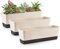 Skelang 3 Pcs 42.5cm Rectangle Flower Pot, Succulent Planter with Drainage Holes and Tray, Vegetable Long Trough Container for Windowsills, Balconies, Tables (Coffee)