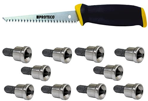 Proteco-Werkzeug® Set 10 Stück PH 2 Bits Bit Trockenbaubit Rigips Gipskarton Bits mit Anschlaghülse Tiefenanschlag gegen Durchschrauben und Trockenbausäge