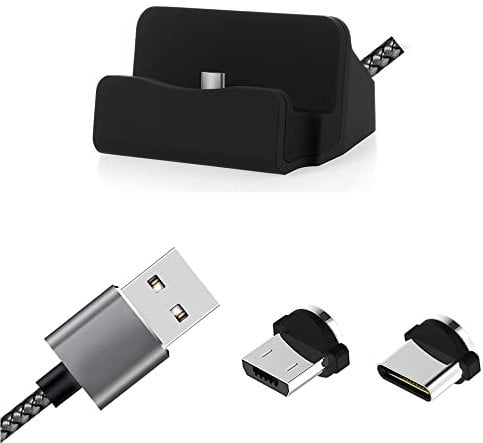 K-S-Trade Dockingstation For Samsung Galaxy A34 5G Docking Station Charging And Table Stand Support Holder Sync-Station Desk Charger Dok Compatible With Samsung Galaxy A34 5G Magnetic Connection With