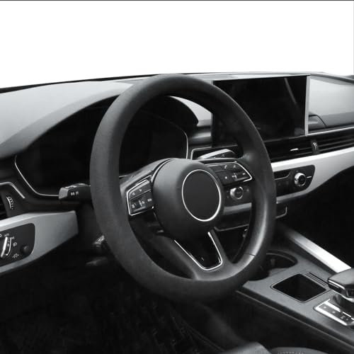 COFSODI Belastbare Auto Lenkradhülle Auto Silikon Lenkradbezug für Männer Passt 14 Zoll Lenkradbezug in Schwarz Semi-Wraparound Dünn Lenkradhülle Kleine Lenkradabdeckung