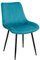 Baroni Home Moderner Stuhl mit Samtpolsterung und schwarzen Stahlbeinen, Wohnzimmersessel, Schlafzimmer, Esszimmer, Petrolblau, 53x86x44 cm