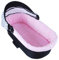 BABYLUX Nestchen für Kinderwagen Stubenwagen BABYWANNE + Matratze 2 Tlg Set Doppelseitig (W101 Velvet Rosa)
