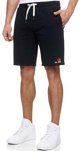 Indicode Herren INRobbie mit Kordelzug | Herrenshorts Sportshorts für Männer Navy, L