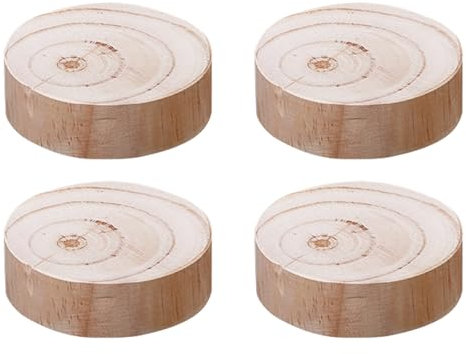 Rehausseurs de Table Robustes Rehausseurs de Lit Cylindriques Pieds de Meubles en Bois Massif Appareil Augmenté Pieds de Support 4 Pièces Ajoute 3 à 20cm de Hauteur (3 × 3cm)