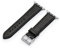 MANUFAKTURWERK Armband OBERKASSEL | kompatibel mit Apple Watch 1-9, SE | Leder | für Damen und Herren | Schwarz, Größe:M (Standard). 38 mm / 40 mm / 41 mm, Farbe:Silber Aluminium