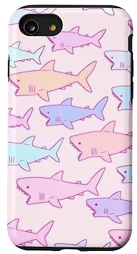 Cute Shark Pastel Aesthetic Soft Pink Preppy Product Case for iPhone SE (2020) / 7 / 8