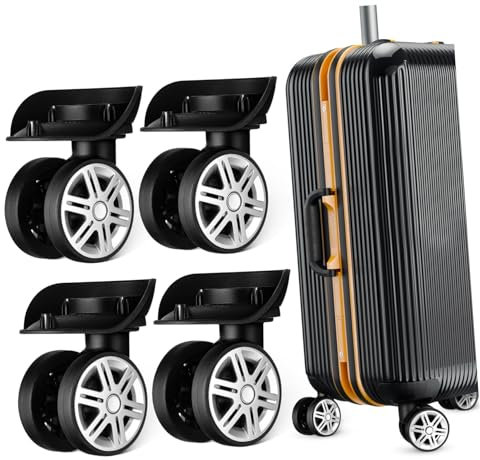 Gogogmee 4 Stück Zubehör Für Trolley-Rollen Einziehbare Lenkrollen Kugelrollen Kofferraumräder Möbelräder Austausch Der Drehbaren Gepäckräder Koffer Ersatzteil Kofferrollen Abs-Material