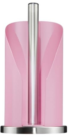 Wesco Papierrollenhalter in der Farbe pink aus Edelstahl und farbig lackiertem Stahlblech, standfester Edelstahl-Sockel, für handelsübliche Küchenpapierrollen oder 2-3 Toilettenpapierrollen