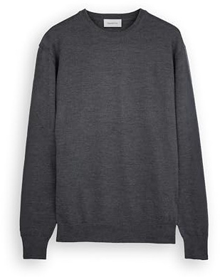 Diana Studio - Maglione Girocollo Basico Grigio, Uomo, 100% Lana Merino, Tinta Unita, Maniche Lunghe, Taglia L, Regular Fit