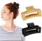 WLLHYF 2 Stück Quadratische Klauenclips 8.5 cm Mittlere Haarklammern Matt Rutschfest Modisch Starker Halt Bananen Clips Haarstyling ZubehöR Für Frauen Und Mädchen (Schwarz/Khaki)