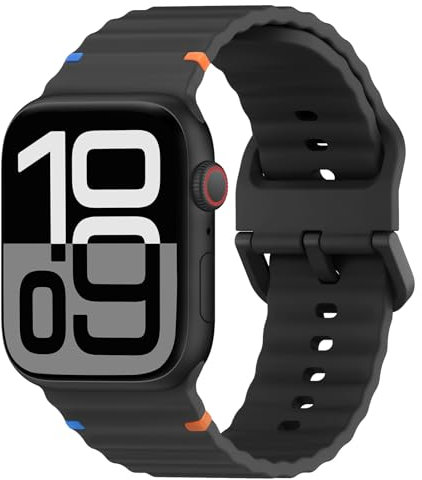 Sportarmband für Apple Watch Armband 40mm 41mm 38mm 42mm 45mm 44mm 46mm iWatch Band für Damen Herren,Weich Silikon Sport Apfelband Armbänder für Apple Watch Series 10 9 8 7 6 5 4 3 SE 2nd Ultra/2 49mm