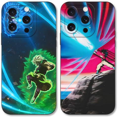 Eouine 2 Pack Phone Case For iPhone 12 mini 5.4 inch, Anime Japanese Manga Cartoon Pattern Shockproof Soft Aesthetics Design Full lens Protection Cover for Children Boy Girl, Black