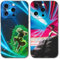 Eouine 2 Pack Phone Case For iPhone 12 mini 5.4 inch, Anime Japanese Manga Cartoon Pattern Shockproof Soft Aesthetics Design Full lens Protection Cover for Children Boy Girl, Black