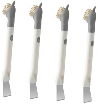 NOLITOY 4pcs Multifunctional Cleaning Brush Stove Tool Dish Scrub Brush Grill Cleaner Dishwashing Pans Griddle Spatula Pot Scrubber Boar Oven Cleaner Gap Cleaning Brush Kitchen Copper Wire
