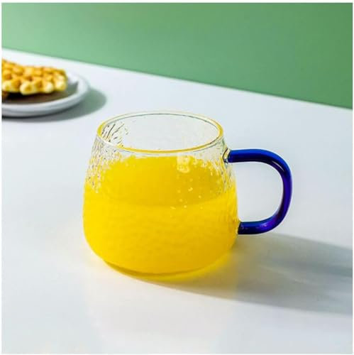 WZYYCV Bicchieri Tazza in Vetro con Motivo a Martello da 460 ml Bicchiere per Succo Trasparente Tazza da tè per la casa con Manico Bicchieri da Cocktail Bicchiere Birra