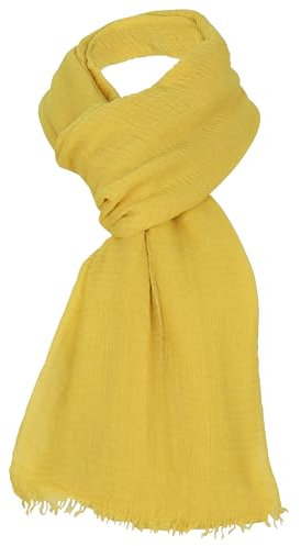 malito - Damen Modeschal aus Viskose - leichter Schal Unifarben - dünnes Halstuch - weich & atmungsaktiv S604 - (Senfgelb)