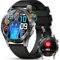 YUPENG Smartwatch Uomo con 𝗘𝗖𝗚+𝗛𝗥𝗩/Acido Urico/𝐆li𝐜𝐞𝐦𝐢𝐚, 1.45 AMOLED Rotondo Orologio Fitness con Pressione Sanguigna/Cardiofrequenzimetro/Analisi Sonno 24H, SOS/IP68 per Android iOS