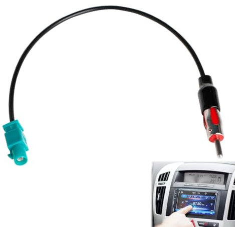 Huybaa Adaptador Antena Radio Coche FAKRA Z a DIN, Cable de 30 cm para Conexión Estable en Audio HD, Compatible con Audio Estéreo y Reproductor Multimedia