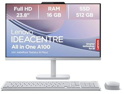 Lenovo A100 Intel® Core™ i3 i3-N305 60,5 cm (23.8) 1920 x 1080 Pixel PC All-in-one 16 GB DDR4-SDRAM 512 GB SSD Windows 11 Home Wi-Fi 6 (802.11ax) Grigio