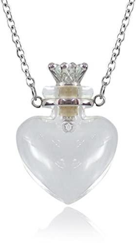 Tmboryuu Clear Water Drop Bottle Necklaces Essential Oil Keep Openable Make A For Wish Pendant Blood Vial Necklace Wo Glass Vial Necklaces Liquid Men Blood Heart Shaped