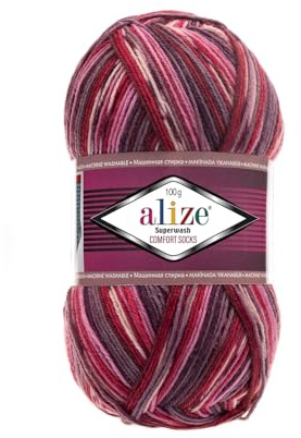 100g Sockenwolle Alize Superwash Comfort 4-fädig Schurwolle Sockengarn Farbauswahl (2698)