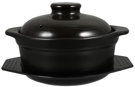 DIYEAH Pentola in Ceramica con Coperchio e Base Casseruola per Stufati e Cottura Salutare Resistente Calore Elevato per Casa e Ristorante