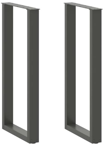mtlskopl Bartischbeine U-Form Set Anthrazit 50x(100-101) cm aus Pulverbeschichtetem Stahl, Moderne Tischbeine Höhenverstellbar für Stehtisch im Wohnzimmer Küche Esszimmer