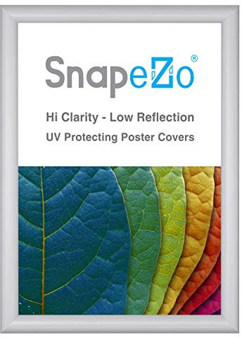 SnapeZo 42 x 59 cm, (A2 Eurogröße) Silberner Posterrahmen Frontlader, Wandhalterung, Aluminium, 2,5 cm Profil, Sleek Serie